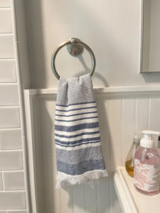 Newly installed hand-towel rack.