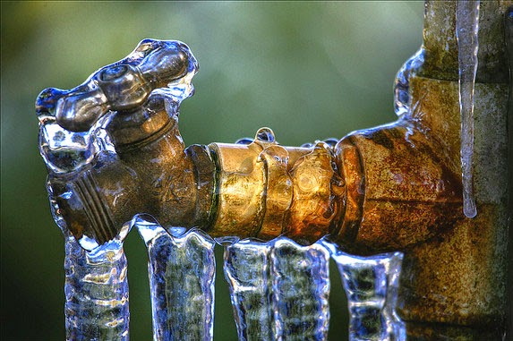 Frozen outdoor spigot