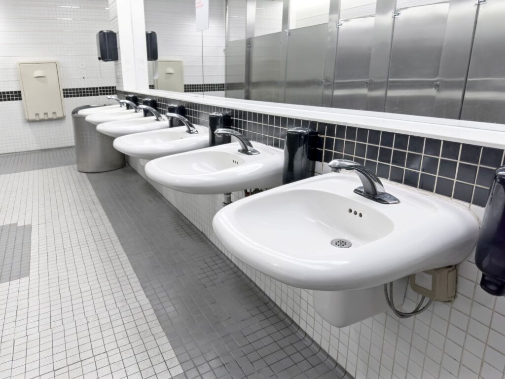 sinks in business restroom