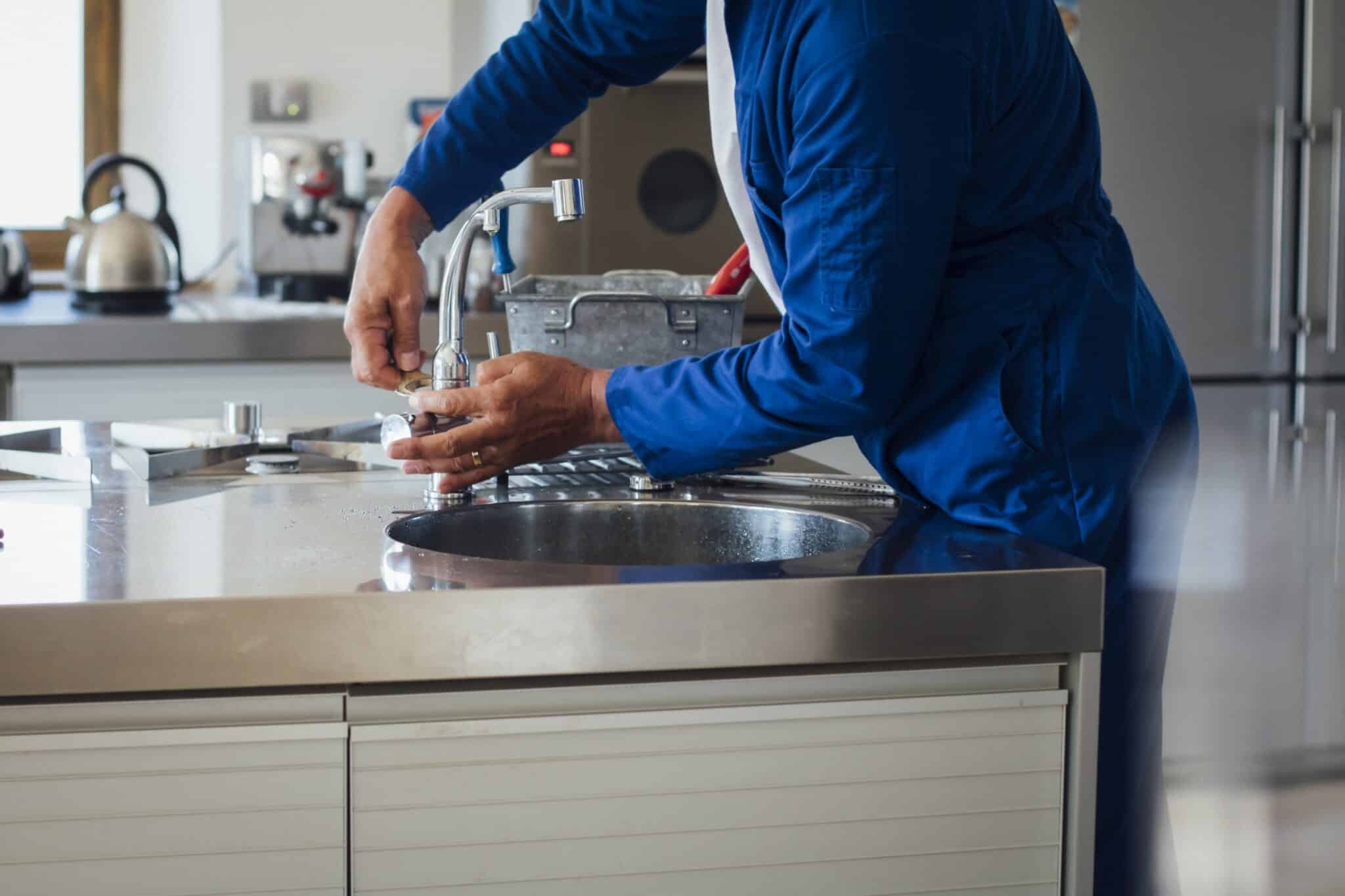 Repairing commercial kitchen sink